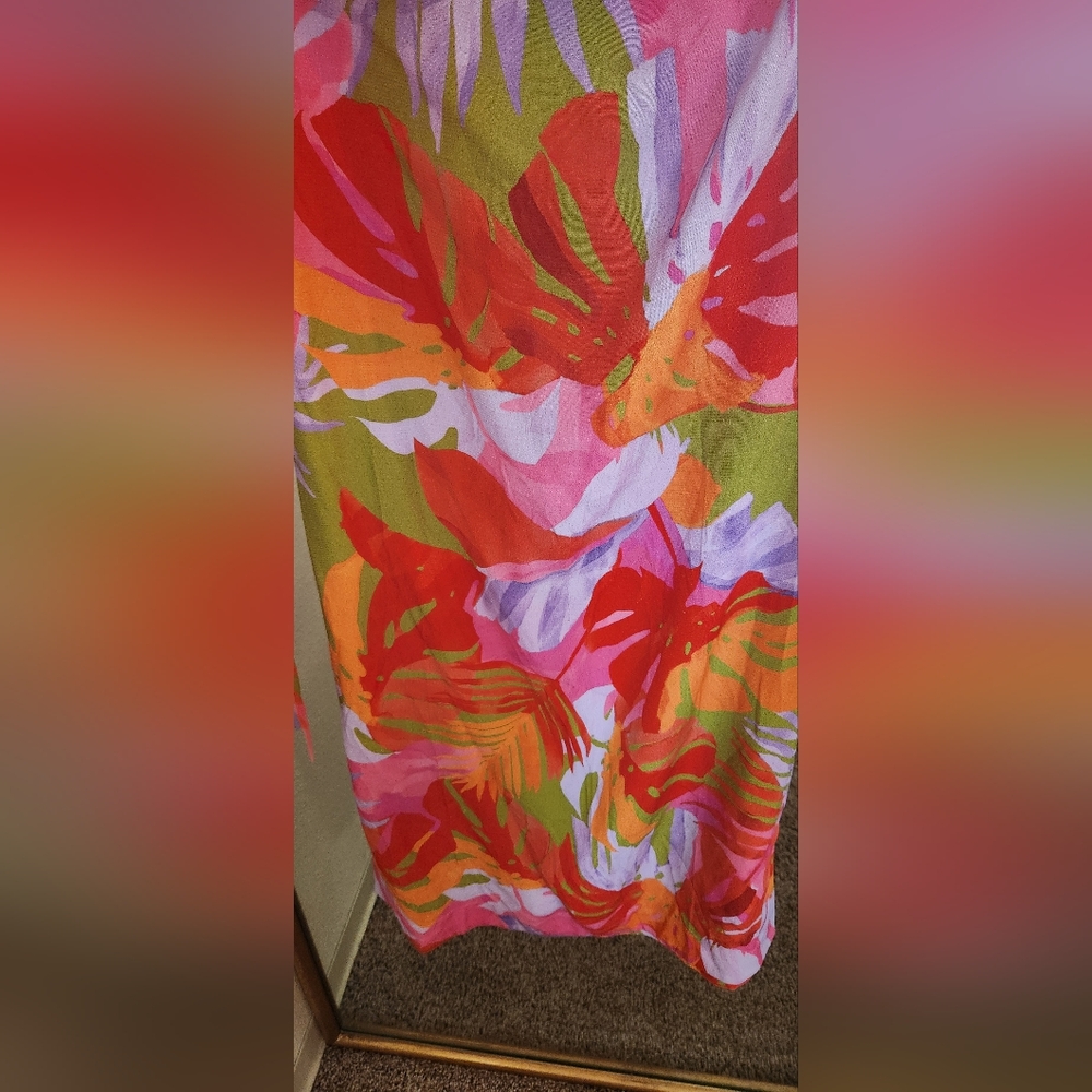 Farm Rio Colorful Leaves Midi Dress - Picture 11 of 14